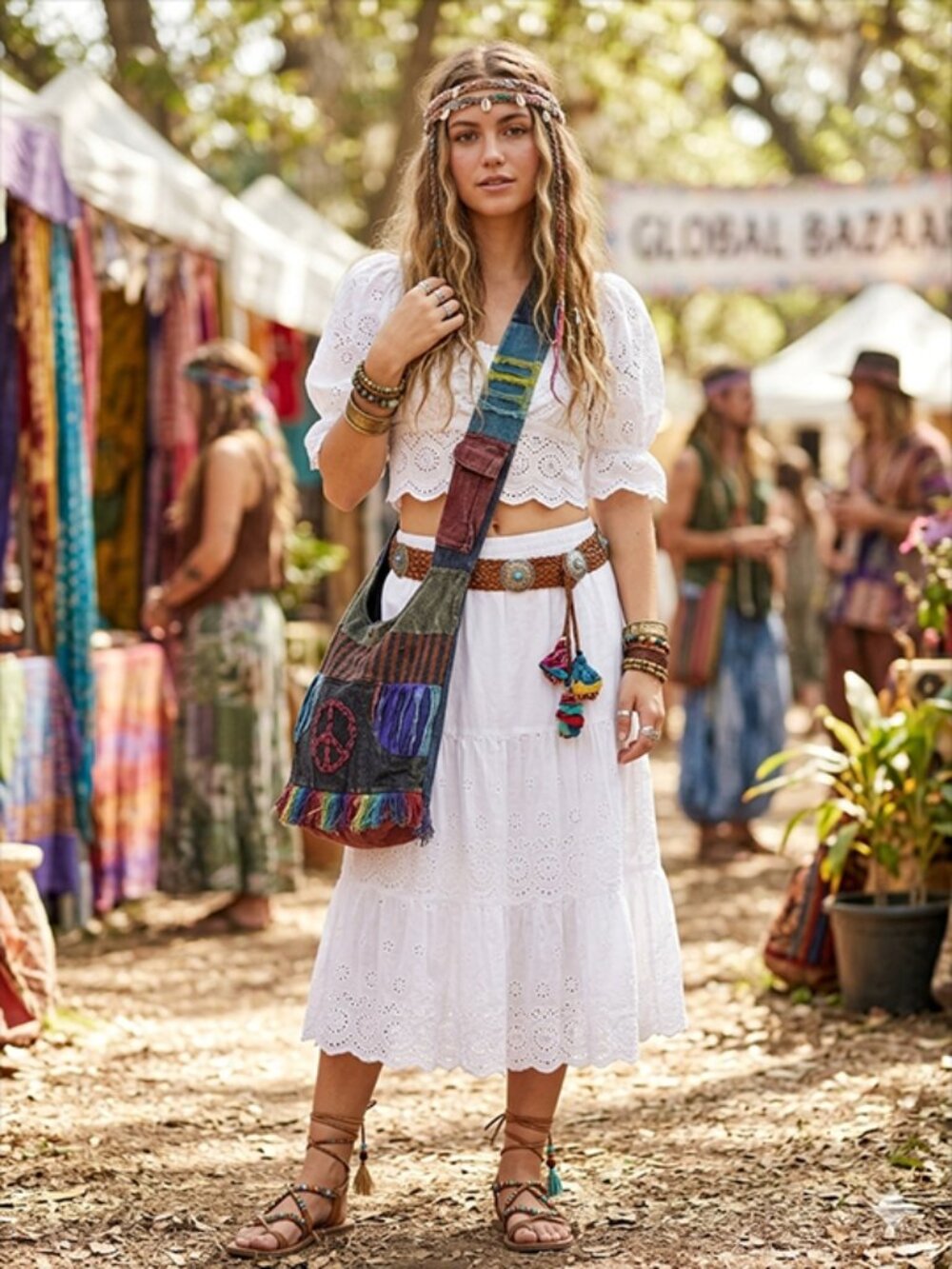 ✌️ NWT Boho Patchwork Fringed Monk Peace Bag Nepal ✌️